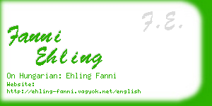 fanni ehling business card